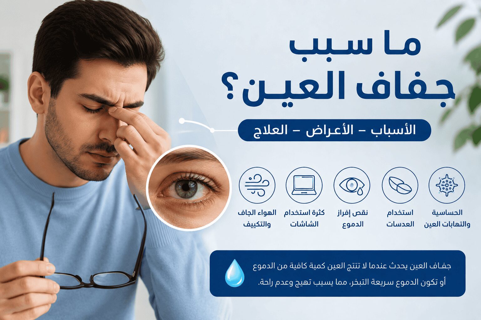 ما سبب جفاف العين