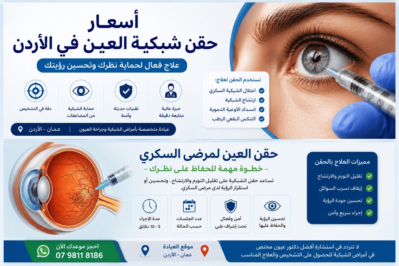 أسعار حقن شبكية العين في الأردن