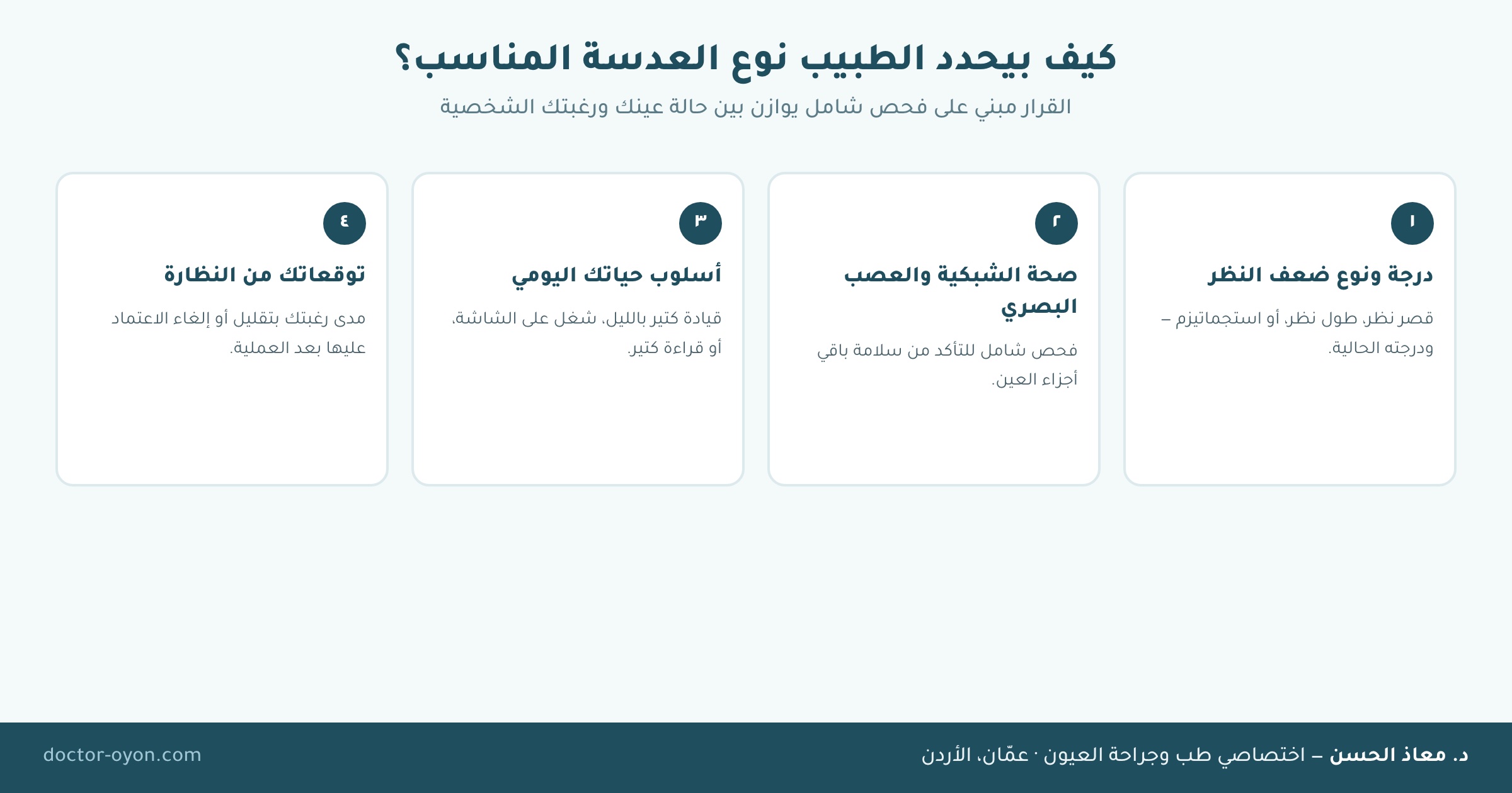 كيف يحدد الطبيب نوع العدسة المناسب