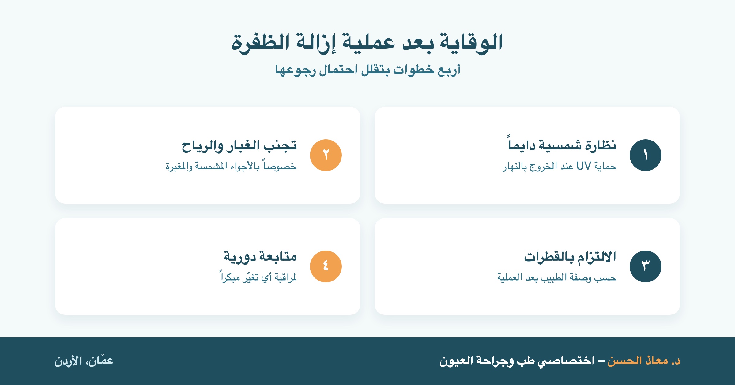نصائح الوقاية من رجوع ظفرة العين بعد العملية